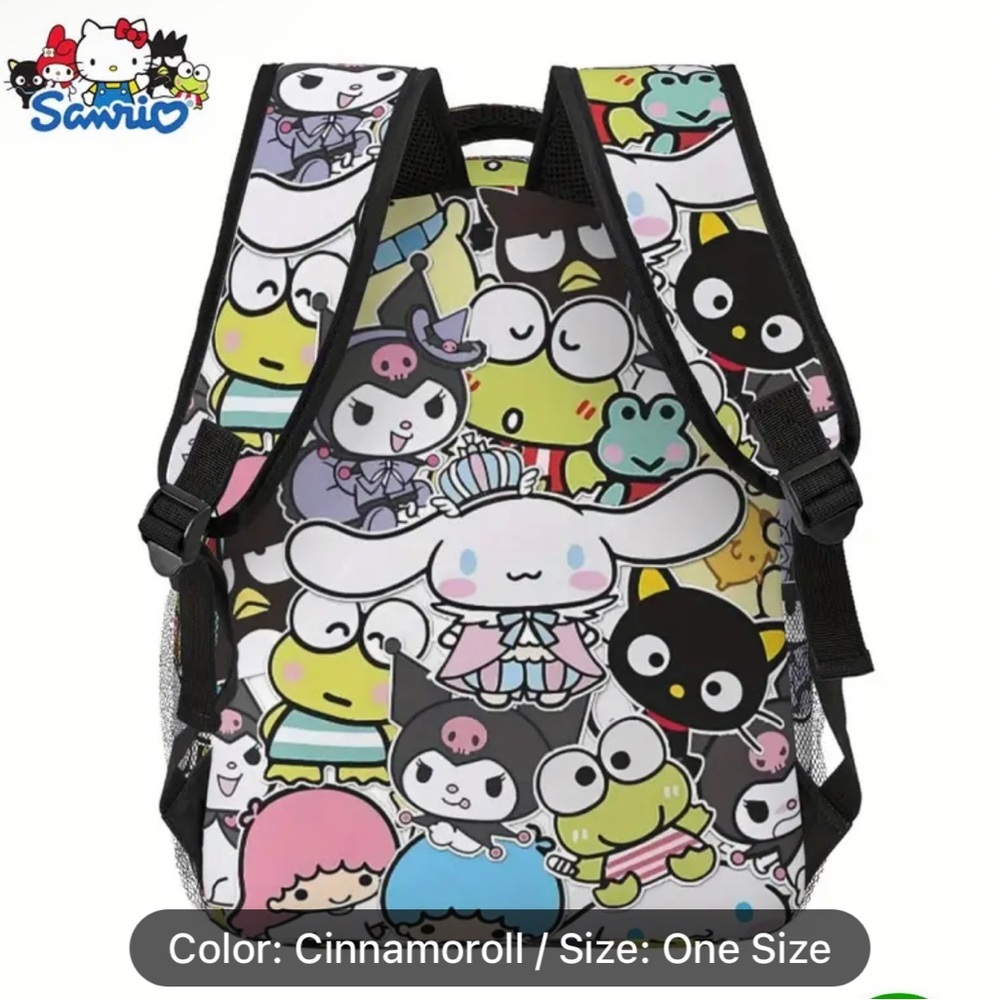 Sanrio Kuromi Cute Cinnamoroll Backpack Kawaii NWT​ - Picture 3 of 4